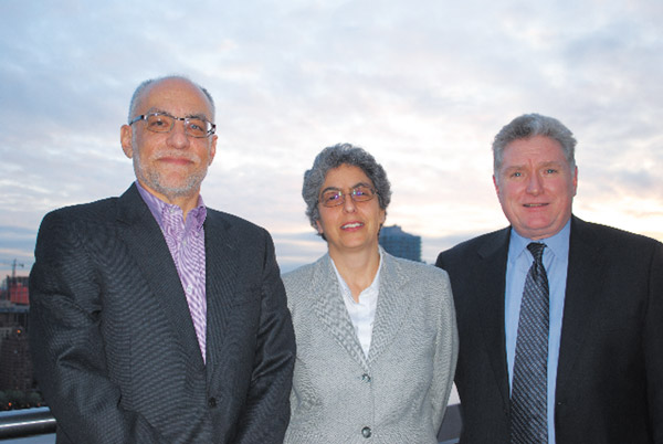 Photo by Winnie McCroy Kevin Singleton, Barbara Cohen and Joshua Bernstein of the Hudson Yards BID Planning Committee. 