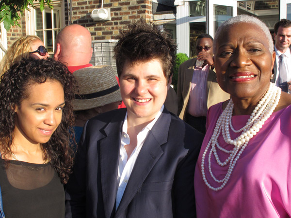 Photo by Gerard Flynn Yetta Kurland with C. Virginia Fields, right, and Erica Vargas, a political and legislative analyst for District Council 37, left, at a June 3 fundraiser for Kurland. 