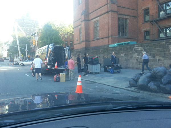 Workers for a film shoot that took place at 441 W. 21st St. on Aug. 6, parked on 10th Ave. (near 21st St.) to unload equipment.