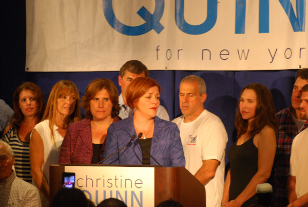 Photo by Winnie McCroy Despite numerous endorsements (Chelsea Now’s among them), Christine Quinn was unable to shake her image as a pro-business candidate who orchestrated the overthrow of term limits.