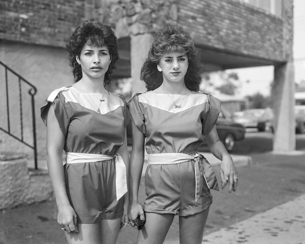 Christine Osinski’s “Two Girls with Matching Outfits” (1983-1984), on view at Sasha Wolf Gallery through Oct. 27.