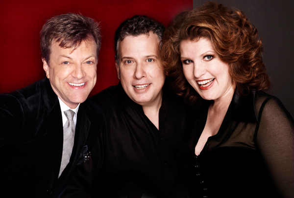 These cats sure can swing: Klea Blackhurst, Billy Stritch and our own Jim Caruso (left) return to Birdland for their annual holiday show, Dec. 21-25.   PHOTO BY BILL WESTMORELAND