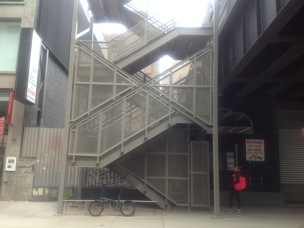 Photo by Devon Cormack Exercise along the High Line begins with taking the stairs.