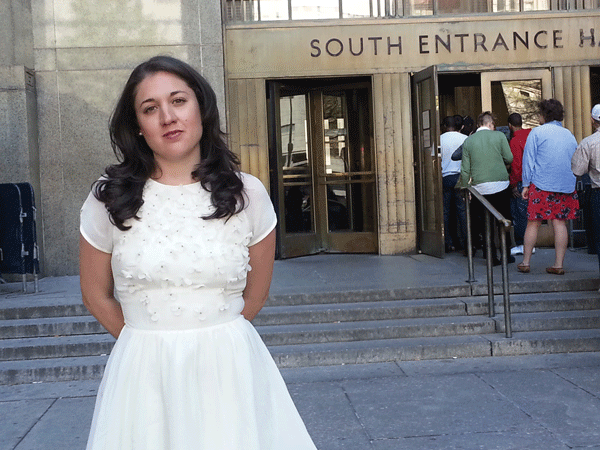 Downtown Express file photo by Betsy Kim Cecily McMillan outside court just before her conviction on May 5.