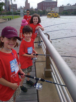 Photo courtesy of the Hudson River Park Trust Big City Fishing returns this year to Tribeca’s Pier 25 on July 8.