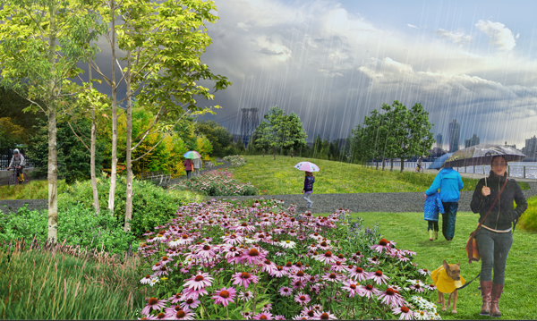 Rendering of the proposed landscaping at Pier 42.