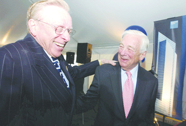 Downtown Express file photo by Elisabeth Robert John Whitehead, right, with World Trade Center developer Larry Silverstein in 2005. 