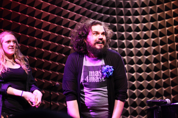 Comedian and International Order of Sodomites Chairman Justin Sayre hosts “The Meeting*” every month at Joe’s Pub.