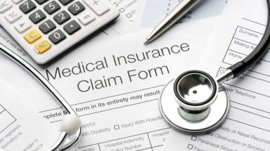 Close up of a medical insurance form cropped