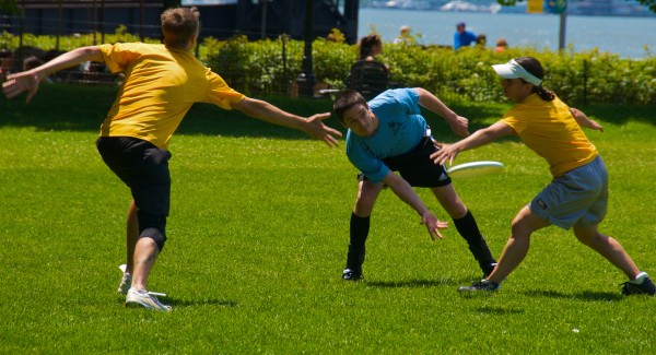 People of all skill levels will be playing ultimate Frisbee on the Battery Park City ball fields Sat. Photo courtesy of BPC Parks Conservancy.