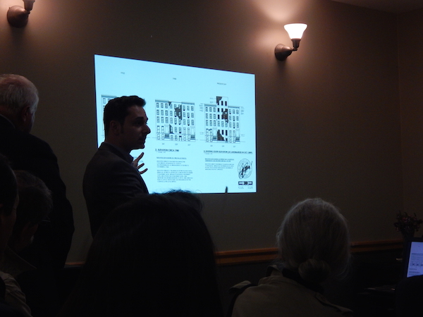 Mamounas’ architect presented plans the owner hopes will be approved by the LPC. Photo by Sean Egan.