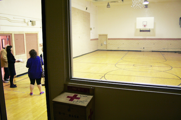 The gym might retain its double-height ceilings in the planned renovation, and could become an events space to host fundraisers and other functions, according to Eck. Photo by Yannic Rack.