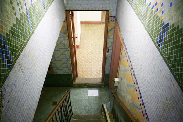 Examples of the colorful mosaics in the pool area, which will be restored. Photo by Yannic Rack.