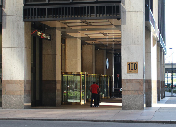 Pedestrian arcades along Water St., like this one at 100 Wall St., would be handed over to building owners for private development under a plan whose boosters now include someone willing to resort to shady practices to garner support.