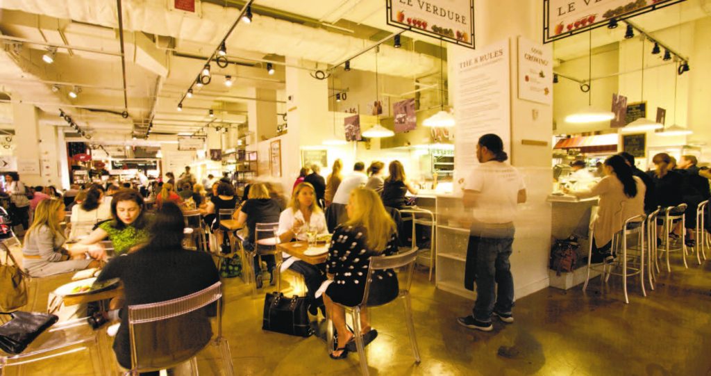 Photo by Virginia Rollison Eataly, an Italian-themed food hall that includes both market-style stalls and restaurants, is planned to open at 4 World Trade Center this summer, but will have a stall at Dine Around Downtown this week.