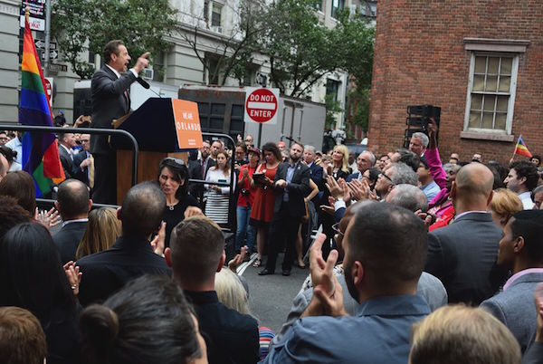 Governor Andrew Cuomo spoke about the need for greater gun regulation. Photo by Donna Aceto.