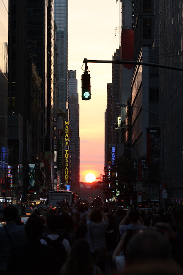 On June 12, the final moments of Manhattanhenge over 42nd Street until late spring 2017. | MICHAEL SHIREY