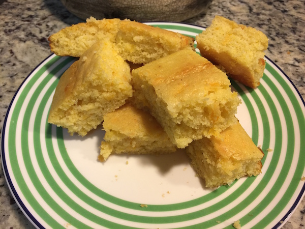 A creamy, cheesy, low-fat cornbread recipe pairs very well with some grilled chicken and a salad. For an extra kick, add some jalapeño at the end before baking. Photo by Carlye Husserl.