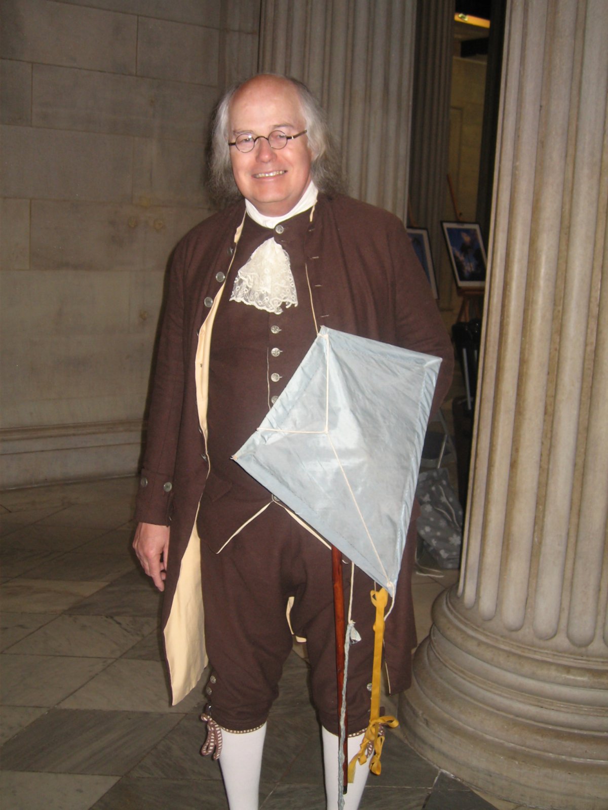 National Park Service Historical reenactor Jack Sherry portrayed Ben Franklin at Federal Hall on July 4.