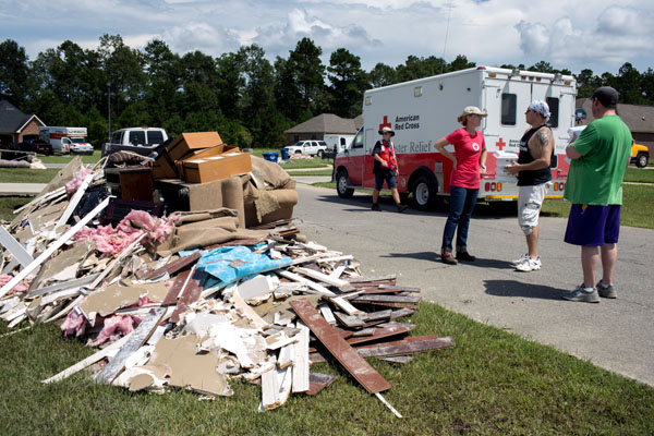 Red Cross outreach and relief efforts are ongoing in Louisiana. Photo by Marko Kokic, courtesy American Red Cross.