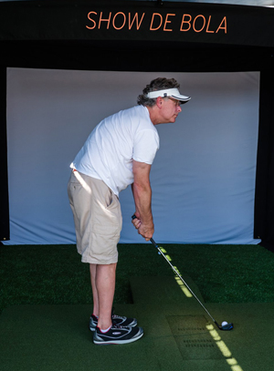 Photo by Milo Hess A golf simulator for dad...