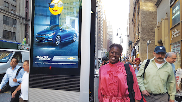 Veronica Elliott was dismayed to learn that the web browsing was disabled. “I don't think they should discontinue the service,” she said at a kiosk at W. 39th St. & Eighth Ave. Photo by Dusica Sue Malesevic.