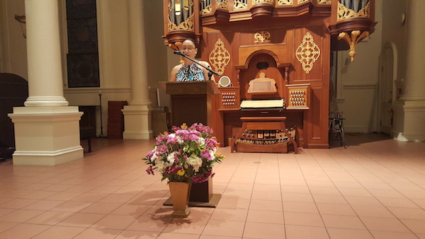 Tanya Jones, who lives in Chelsea, read "Grandchild" and "The Venus Fly Trap." Photo by Dusica Sue Malesevic. 