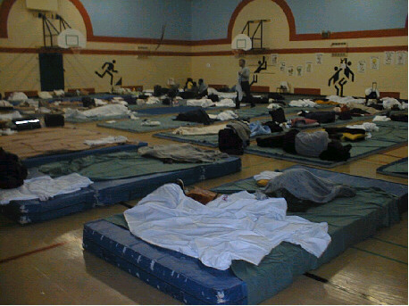 The Gander Academy, a local school, set up as sleeping quarters for passengers on 9/11 planes diverted to the Canadian town. Photo courtesy Town of Gander.