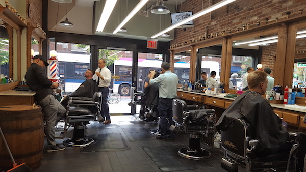 Made Man Barbershop (169 W. 23rd St.) at lunchtime on Sept. 20. One of the owners said it is usually busier. Photo by Dusica Sue Malesevic.