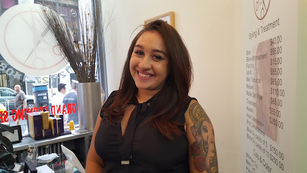 Manager Shanel Feliciano said there has been a slowdown in business at D'Edge Chelsea Salon at 153 W. 27th St. Photo by Dusica Sue Malesevic.