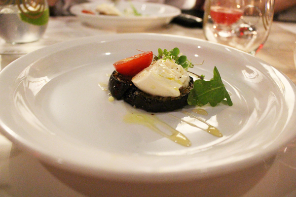 Photo by Yeonji Wu Another not-to-miss item is Adoro Lei’s Burrata Divine — a slice of eggplant topped with creamy dollop of burrata cheese and half a cherry tomato, all drizzled with a remarkably potent dash of truffle honey.