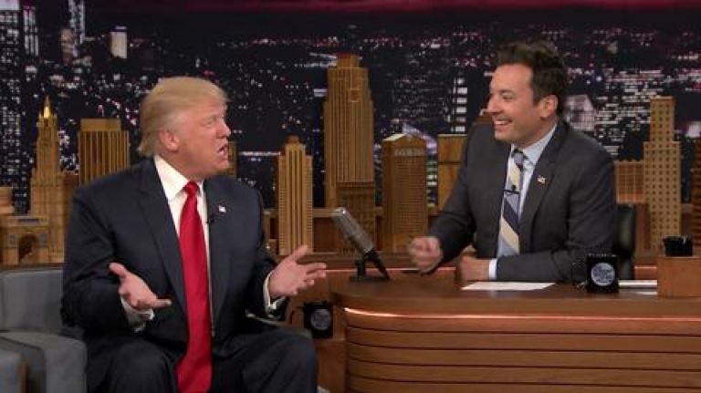 Jimmy Fallon messes up Donald Trump’s hair