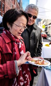 Councilmember Margaret Chin and Community Board 1 member Paul Hovitz turned up to show their support — and chow down.