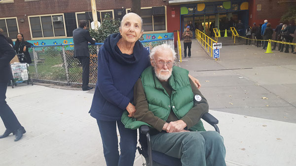 Jane Hogg, 84, and Donald Hogg, 89, both Penn South residents since 1989, voted at PS33 in Chelsea. Photo by Dusica Sue Malesevic.