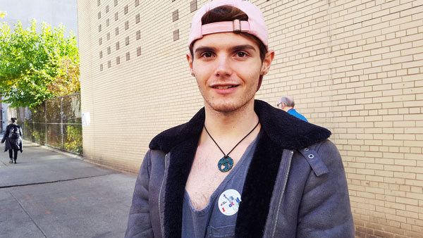 Spencer Reeves, 21, voted for the first time in a presidential election, and said he wanted a more progressive country. Photo by Dusica Sue Malesevic.