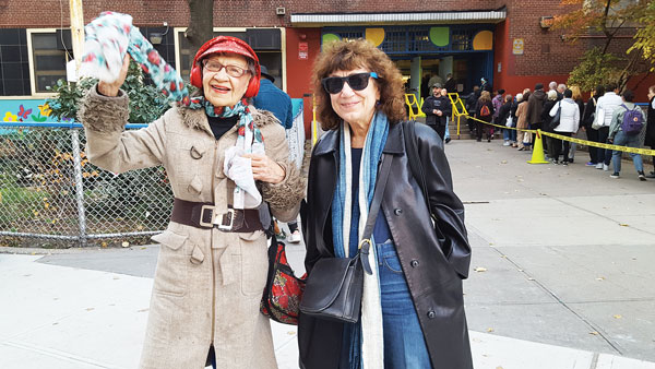 L to R: Penn South residents Doris Shapiro, 87, and Vivien Traiman, 71. Both said women's reproductive rights and health were important issues for them. Photo by Dusica Sue Malesevic.