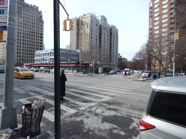 The DOT identified the intersection at W. 24th St. & Eighth Ave. as a safety priority in 2014. It’s one of 11 intersections CB4 wants the agency to make safer. Photo by Sean Egan. 