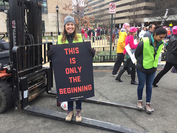 Kristen Rogers traveled from California to let the world know that a movement was being born. Photo by David Puchkoff.