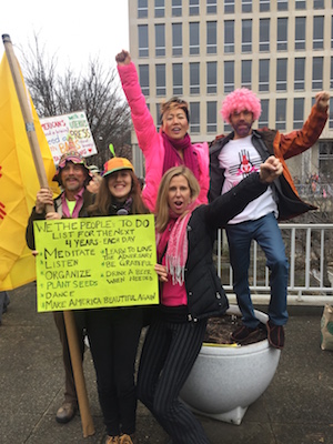 This group of activists drove 1,800 miles from New Mexico to participate in the Women's March in Washington, DC. Photo by David Puchkoff. 