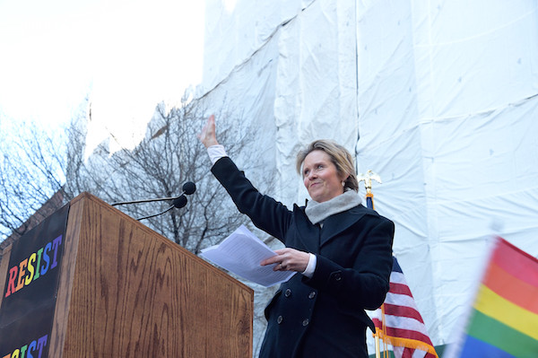 Actor Cynthia Nixon challenged the notion that Ivanka Trump and Jared Kushner will protect the LGBTQ community within the Trump administration. Photo by Donna Aceto.