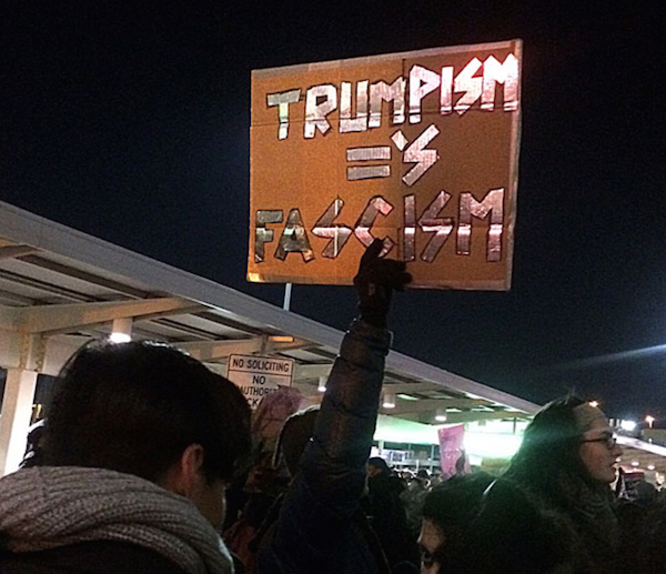 Many protesters view Trump’s immigration policy to be fascism. Photo by Naeisha Rose.