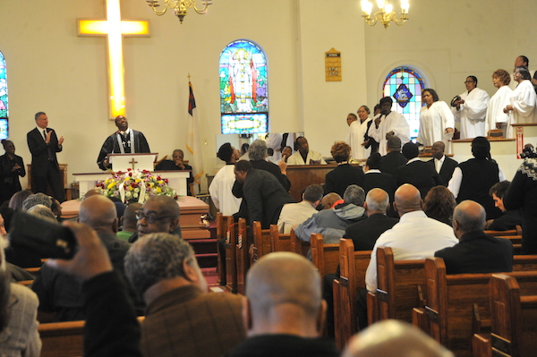 Mount Zion Baptist Church in Jamaica, Queens was the setting for Timothy Caughman’s April 1 funeral service. Photo by Nat Valentine.