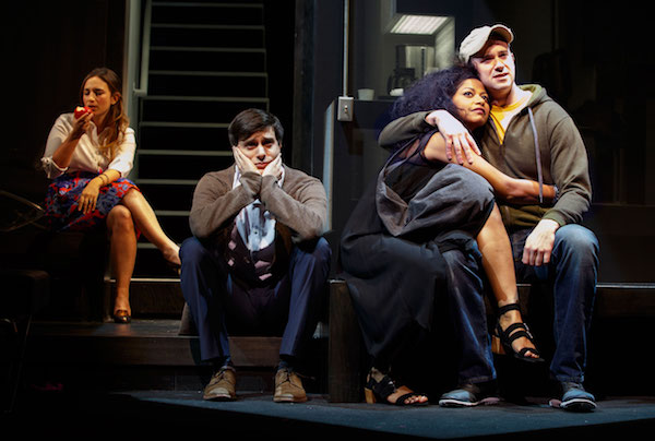 Sas Goldberg, Gideon Glick, Rebecca Naomi Jones, and Luke Smith in Joshua Harmon’s “Significant Other,” directed by Trip Cullman, which has transferred to Broadway at the Booth Theatre, after an Off-Broadway run in 2015. | JOAN MARCUS