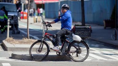 Motorized e-bikes are illegal in New York City but fairly common elsewhere.