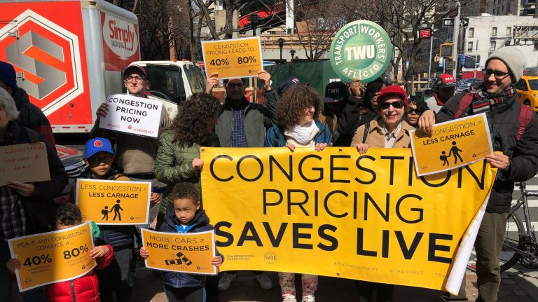 Congestion Pricing Supporters, Opponents Clash At Midtown Rally | AmNewYork