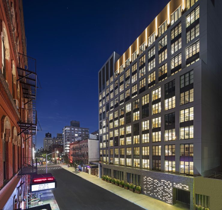 Moxy Hotel Opens In East Village A Monstrosity Activist Sneers   Facade 2 740x699 