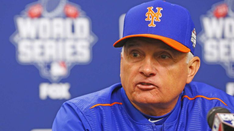 New York Mets manager Terry Collins (10) and San Francisco Giants