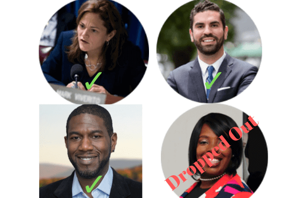 Melissa Mark-Viverito, Rafael Espinal, Jumaane Williams and Latrice Walker (dropped out)