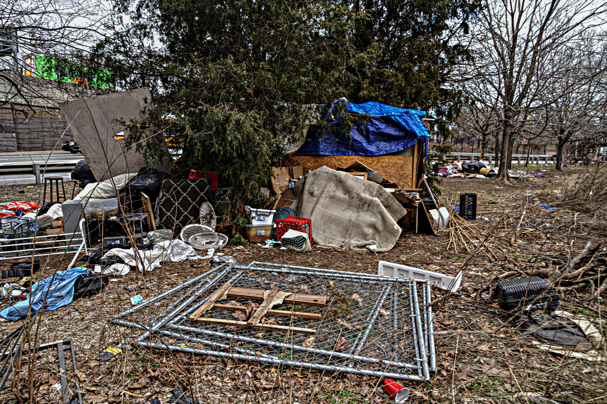 Sign Of The Times A Homeless Encampment Rises Amid Traffic Near The   DSC03718 2 Re 2048x1365 