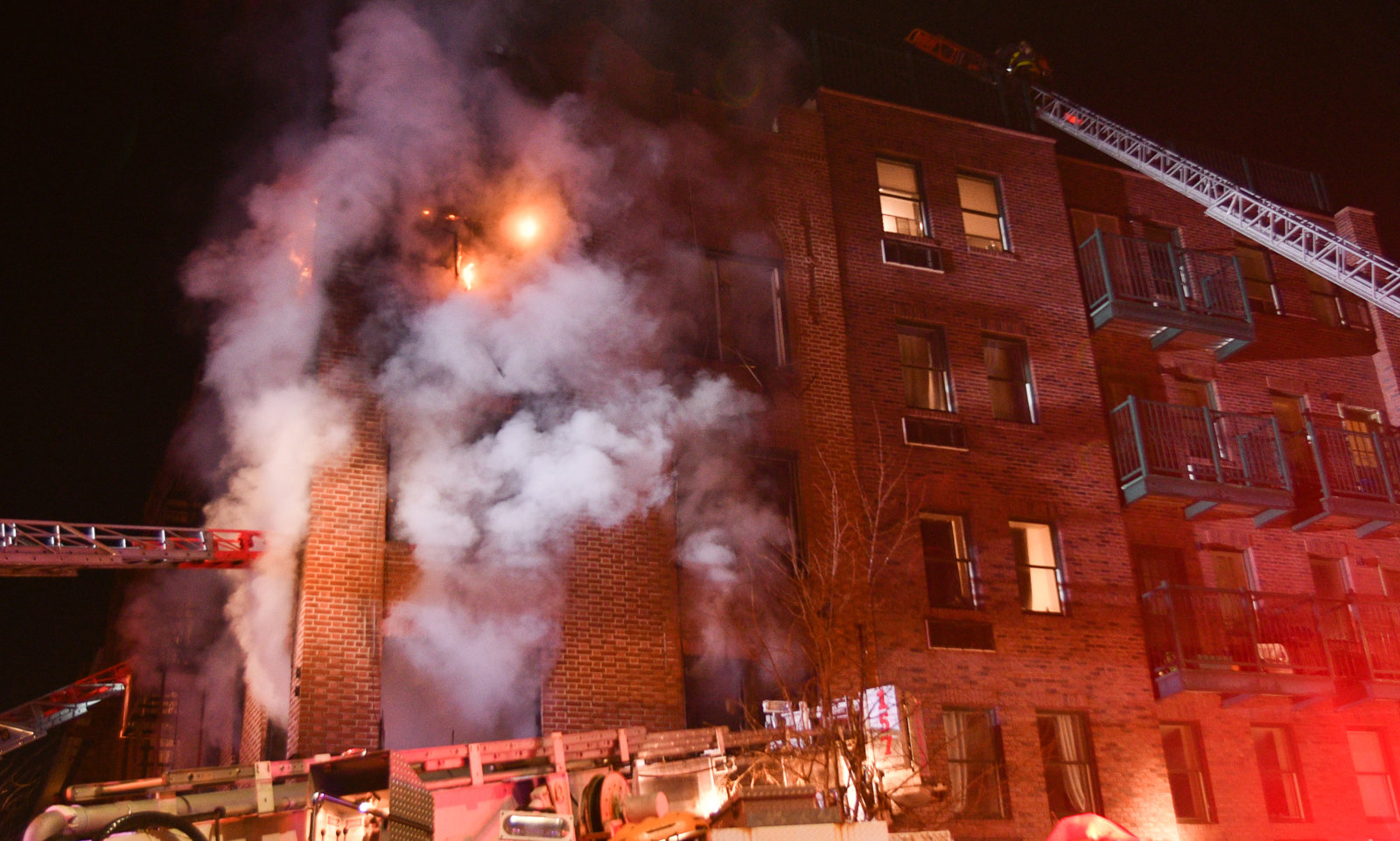 Five injured after threealarm fire rips through Brooklyn apartment